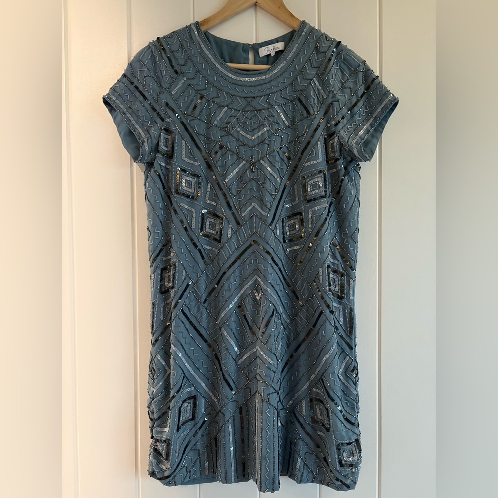 Parker Blue Sequin Mini Dress